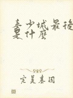 秦少城最后结局是什么