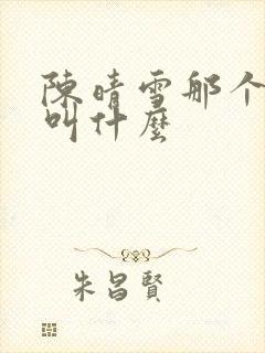 陈晴雪那个小说叫什么