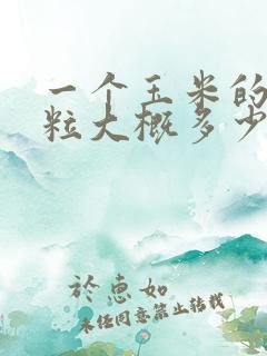 一个玉米的玉米粒大概多少克
