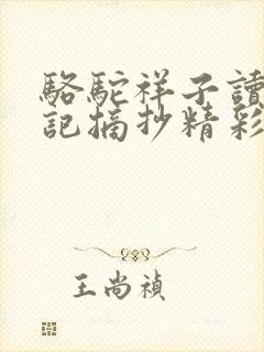 骆驼祥子读书笔记摘抄精彩句段