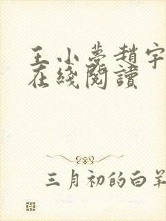 王小梦赵宇小说在线阅读