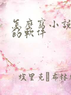 怎么写小说赚钱的软件