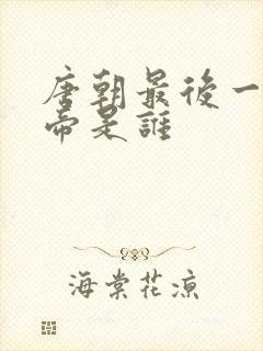 唐朝最后一位皇帝是谁