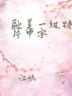 欧美一级特黄大片中字