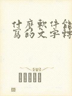 什么软件能把手写的文字转换成电子版