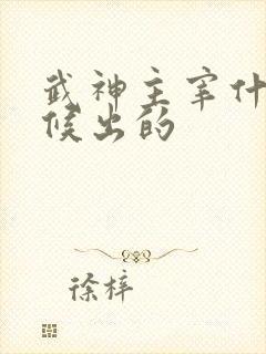 武神主宰什么时候出的