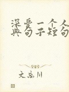 深爱一个人的经典句子短句
