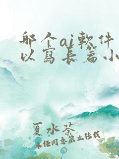 哪个ai软件可以写长篇小说