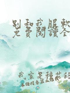 别和我服软小说免费阅读全文