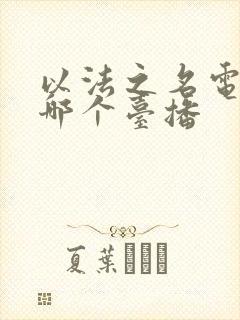 以法之名电视台哪个台播