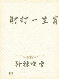 财打一生肖