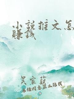 小说推文怎么做赚钱