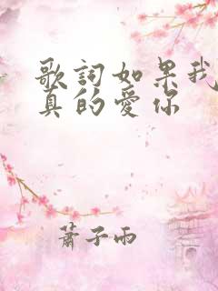 歌词如果我说我真的爱你