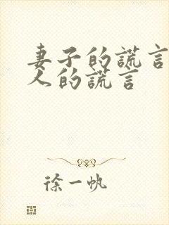 妻子的谎言 爱人的谎言