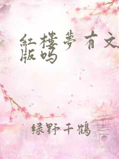 红楼梦有文言文版吗