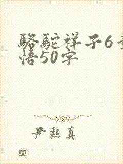 骆驼祥子6章感悟50字 骆驼祥子6章感悟50字