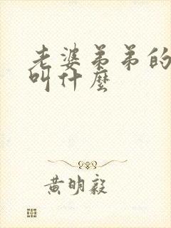 老婆弟弟的媳妇叫什么