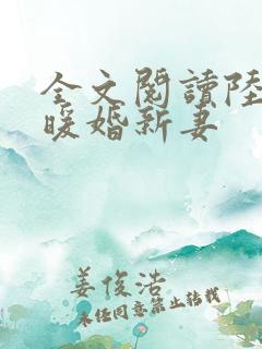 全文阅读陆少的暖婚新妻