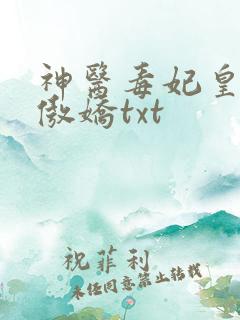神医毒妃皇叔太傲娇txt