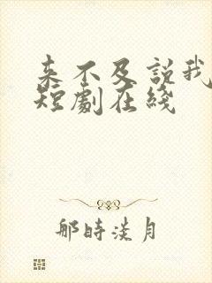 来不及说我爱你短剧在线