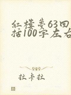 红楼梦63回概括100字左右