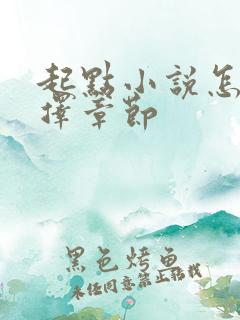 起点小说怎么选择章节
