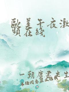欧美午夜激情视频在线