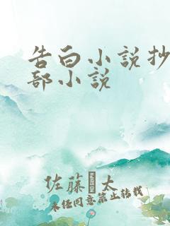 告白小说抄袭哪部小说