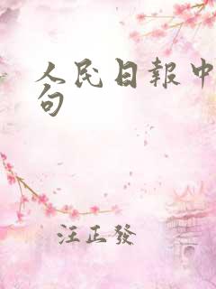 人民日报中的金句