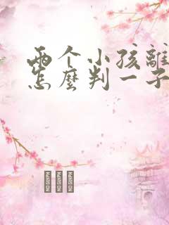 两个小孩离婚了怎么判一子一女