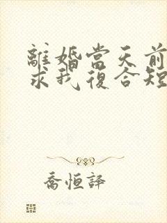 离婚当天前夫跪求我复合短剧女主角