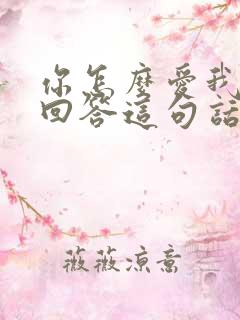 你怎么爱我怎么回答这句话