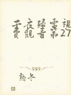 子夜归电视剧免费观看第27集