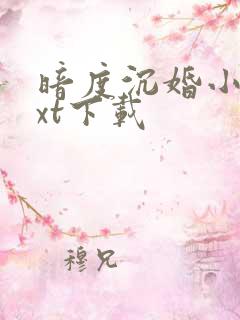 暗度沉婚小说txt下载