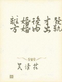 离婚后才发现对方婚内出轨有孩子了怎么办