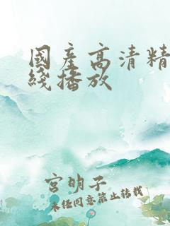 国产高清精品在线播放