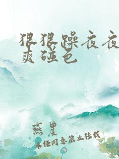 狠狠躁夜夜躁人爽碰色