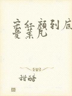 宋红颜到底爱不爱叶凡
