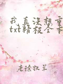 我真没想重生啊txt精校全本下载