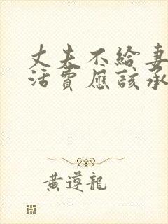 丈夫不给妻子生活费应该承担什么责任?
