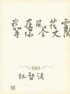 我在风花雪月里等你 全文阅读