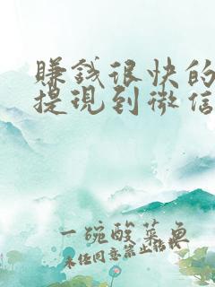 赚钱很快的软件提现到微信
