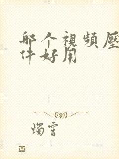 哪个视频压缩软件好用
