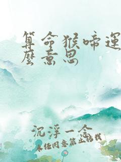 算命猴啼运是什么意思