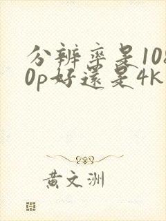 分辨率是1080p好还是4k好