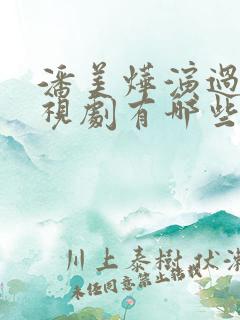潘美烨演过的电视剧有哪些 潘美烨演过的电视剧有哪些