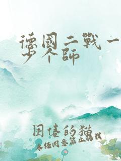 德国二战一共多少个师