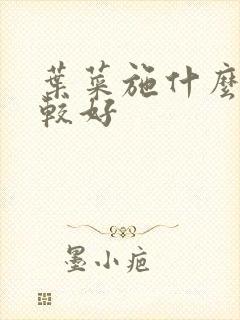 叶菜施什么肥比较好