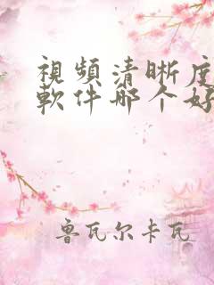 视频清晰度修复软件哪个好