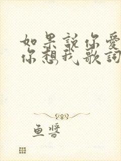 如果说你爱我,你想我歌词